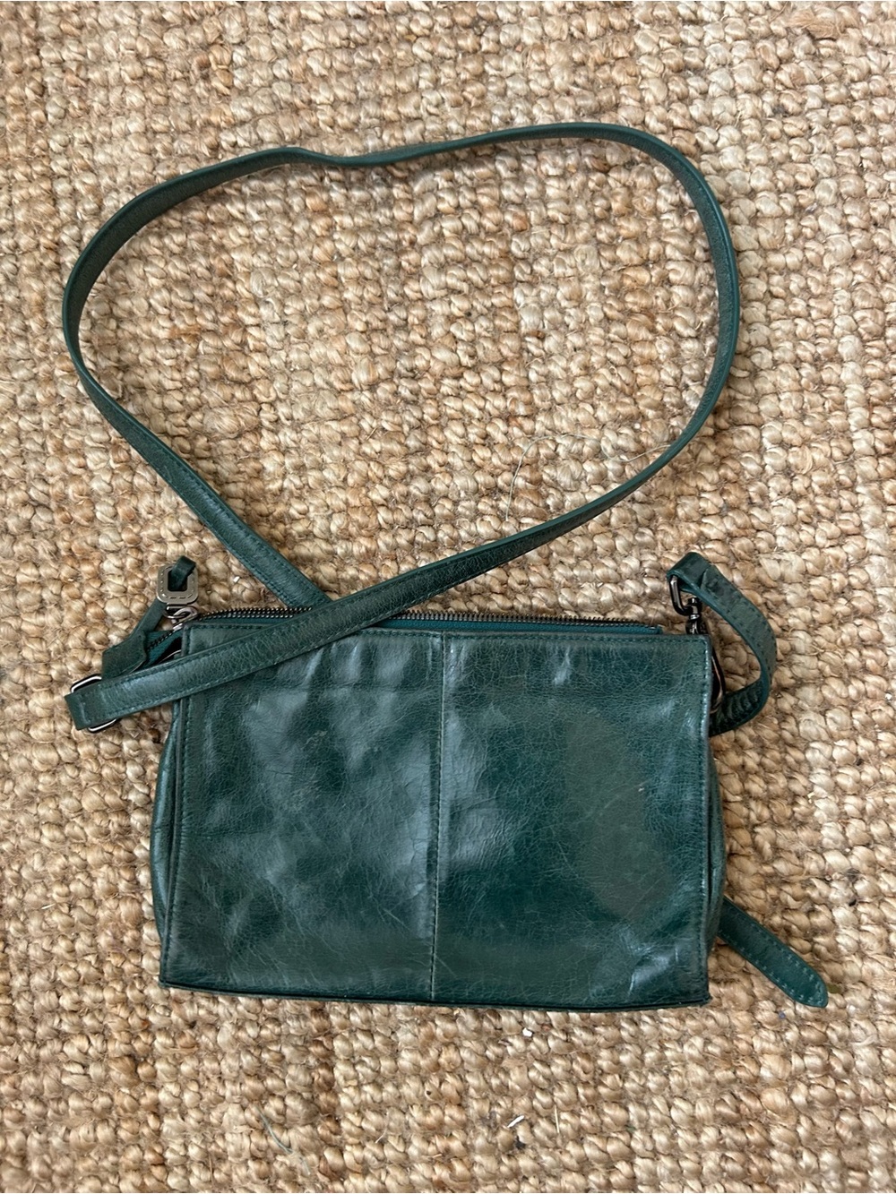 HOBO Dark Green Leather Crossbody Bag